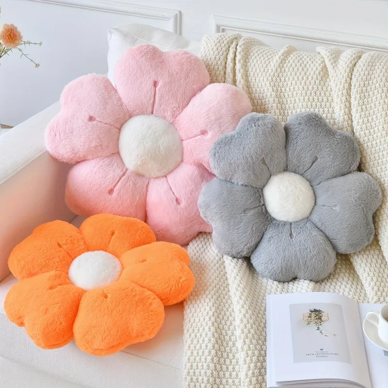 Flower Shaped Plush Pillow – Cute Soft Cushion for Sofa & Bed