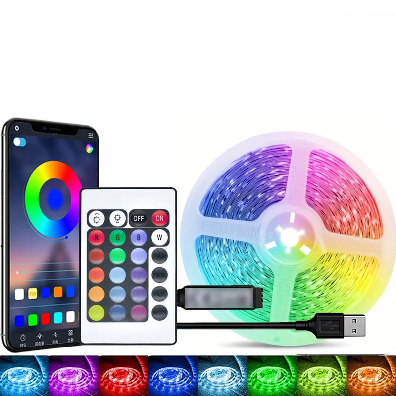 RGB LED strip light with smartphone app control and remote