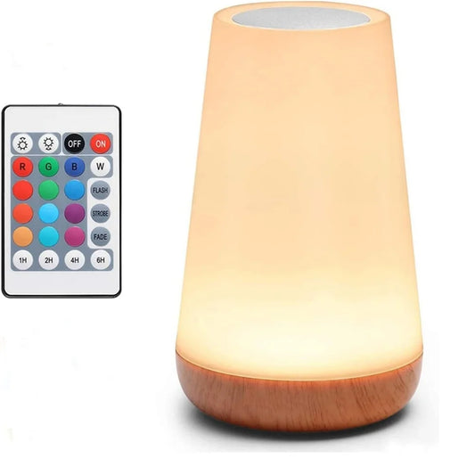 Smart night light with remote control on a white background