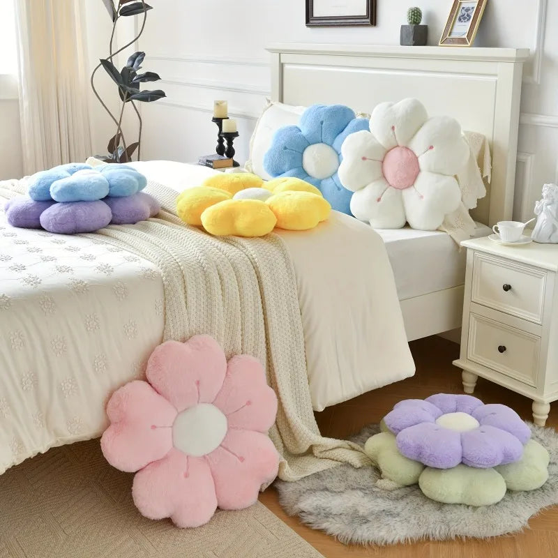 Flower Shaped Plush Pillow – Cute Soft Cushion for Sofa & Bed