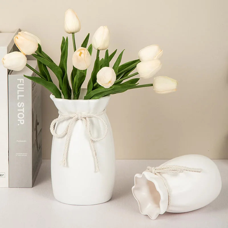 Bow Shaped White Vase – Modern Decorative Vase for Home Decor