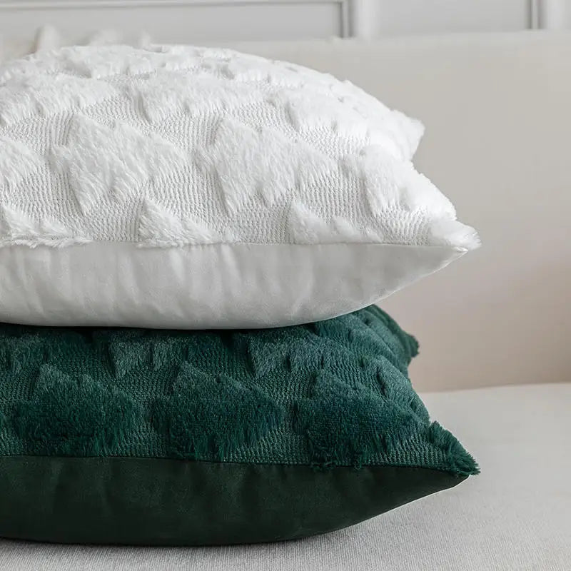 Christmas Tree Embroidered Pillow Cover 18x18 Inch Holiday Decor