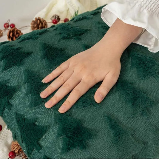 Christmas Tree Embroidered Pillow Cover 18x18 Inch Holiday Decor