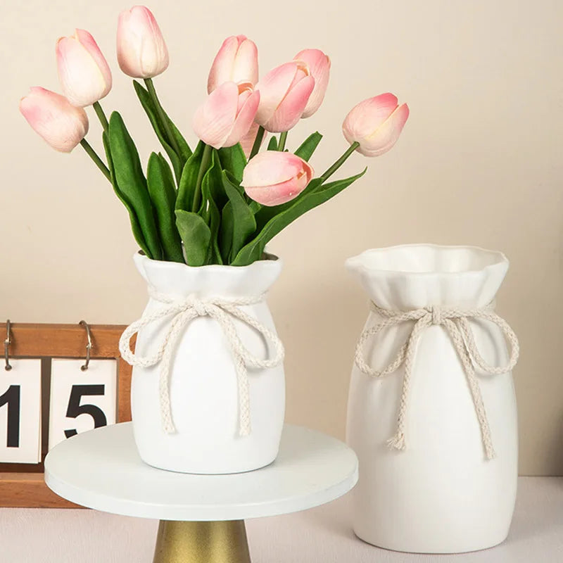 Bow Shaped White Vase – Modern Decorative Vase for Home Decor